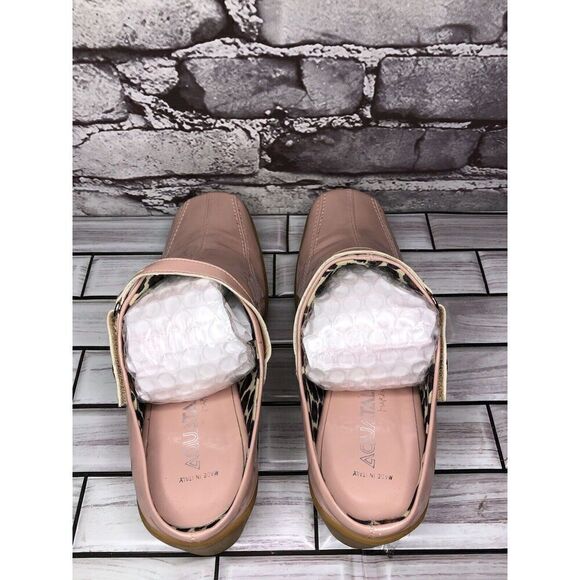 AQUATALIA Pink Patent Leather Square Toe Heel Mules Shoes Women’s Sz 8M US/39EU - Picture 8 of 16